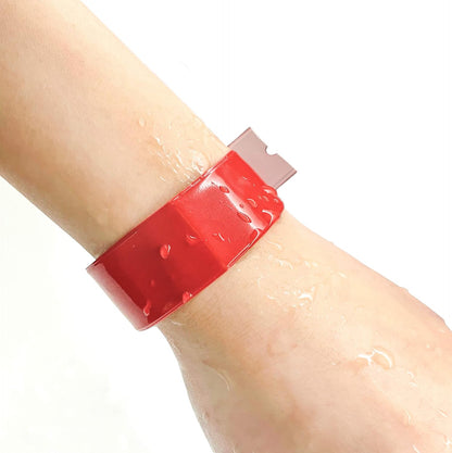 Ouchan Plastic Event Wristbands Neon Green- 100 Pack Vinyl Wristbands for Party