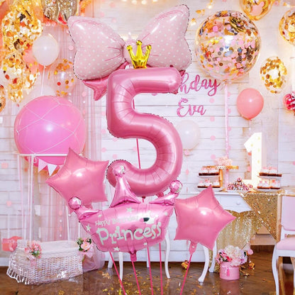 Dinosaur 5th Birthday Decorations, Dinosaur Birthday Party Decorations with Giant Inflatable Dinosaur Balloons 40 Inch Helium Foil Mylar Number 5 Balloons for Dinosaur Theme Birthday Party Decorations