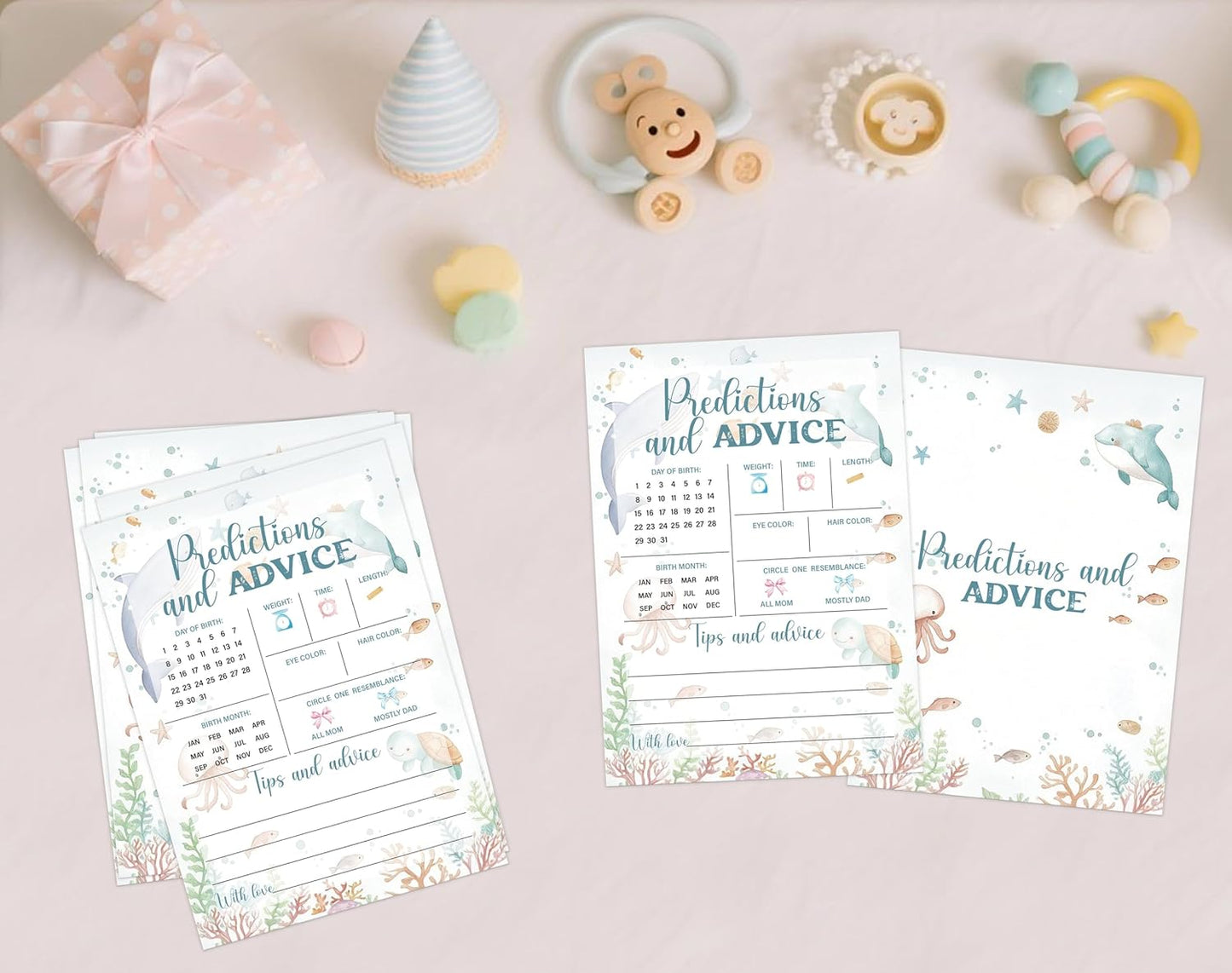 Under The Sea Baby Shower Bingo Game, Pack of 30 Game Cards, Sea Creatures Ocean Shower Game, Gender Reveal Party Decorations, Gender Neutral - KR77