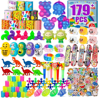 Party Favors for Kids 4-8,8-12,179 Pcs Goodie Bags Stuffers for Kids,Pinata Stuffers,Treasure Box Toys for Classroom,Pop It Fidget Toys,Fidget Toys Bulk,Carnival Prizes,Treasure Chest Prizes