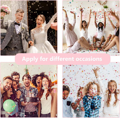 White Confetti Cannon, 6 Pack Mini Party Poppers Shooters Party Confetti Cannon Biodegradable Confetti for Wedding Kids Birthday Wedding Party Supplies