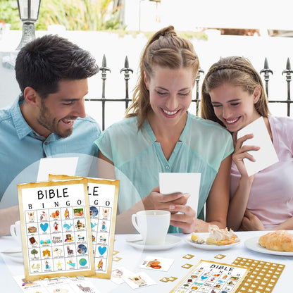 Bible Bingo Game - 24 Player Christian Church Bingo Cards for Women, Men & Family Parties - JK0103