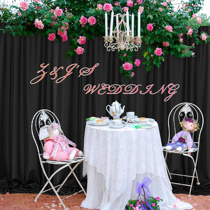MEETSKY Black Backdrop Curtains for Parties - 10ft x 8ft Party Photo Background Curtain Rod Pocket Fabric Drapes Panels for Boys Birthday Holiday Home Halloween Decoration, 5ft x 8ft, 2 Panels