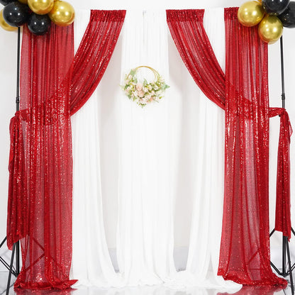 Poise3EHome Black Sequin Backdrop Curtains, 2 Panels 2FTx8FT Glitter Photo Booth Backdrop for Halloween Birthday Bachelorette Wednesday Twilight Party Decorations