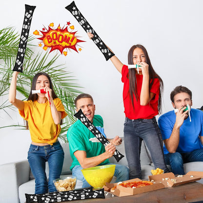 Hungdao 100 Pcs Thunder Sticks Spirit Boom Sticks Cheerleading Football Noise Makers Inflatable Noisemakers for Party Dance Basketball Sporting Event