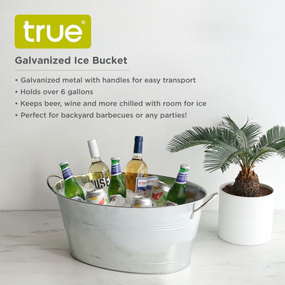 True Clear Acrylic Ice Bucket with Handles, 3-Liter Capacity, Durable Wine and Champagne Bucket, Perfect Ice Buckets for Parties, BBQs, Weddings, Picnics, Holidays, Outdoors, 8.75" x 8.25", Set of 1