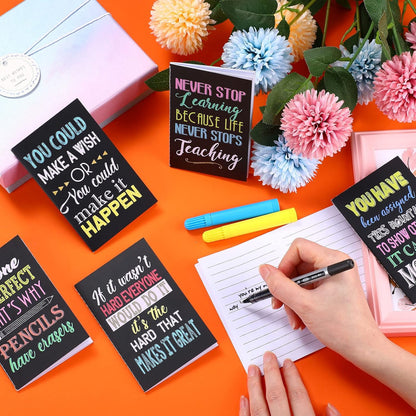 Outus 24 Pieces Mini Inspirational Notepads Motivational Small Pocket Journal Notebook Inspiring Note Pads Gift for School Office Travel Coworkers Supplies, 12 Styles (Simple Style)