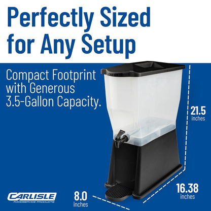 Carlisle FoodService Products Trimline Double Base Rectangular Beverage Dispensers with Spigot for Catering, Buffets, Restaurants, Polycarbonate (Pc), 2 x 3.5 Gallons, Black