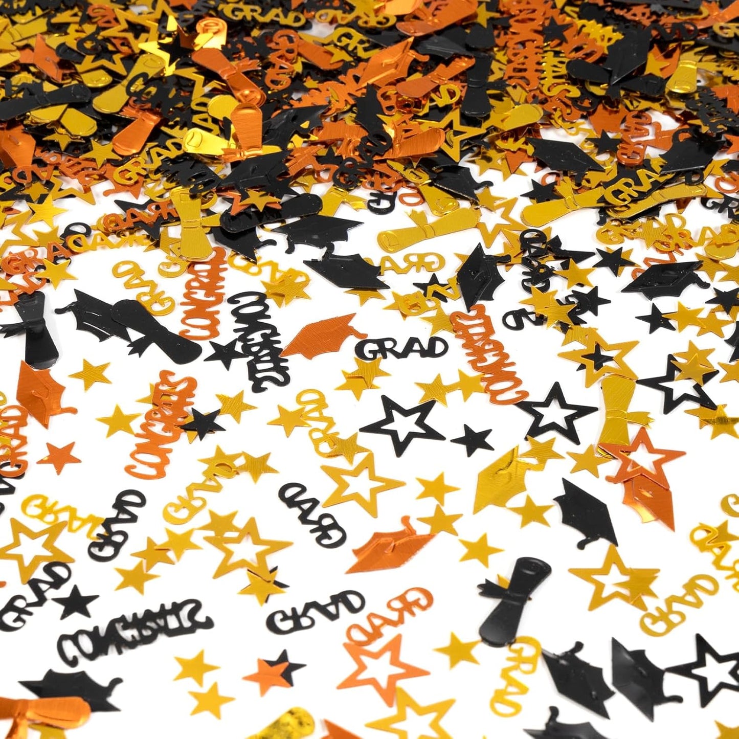 Gold and Black Graduation Confetti 2026, 1000 Pcs Congrats Grad Confetti Class of 2026 Party Table Centerpiece for 2026 Graduation Party Decorations
