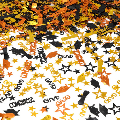 Gold and Black Graduation Confetti 2026, 1000 Pcs Congrats Grad Confetti Class of 2026 Party Table Centerpiece for 2026 Graduation Party Decorations