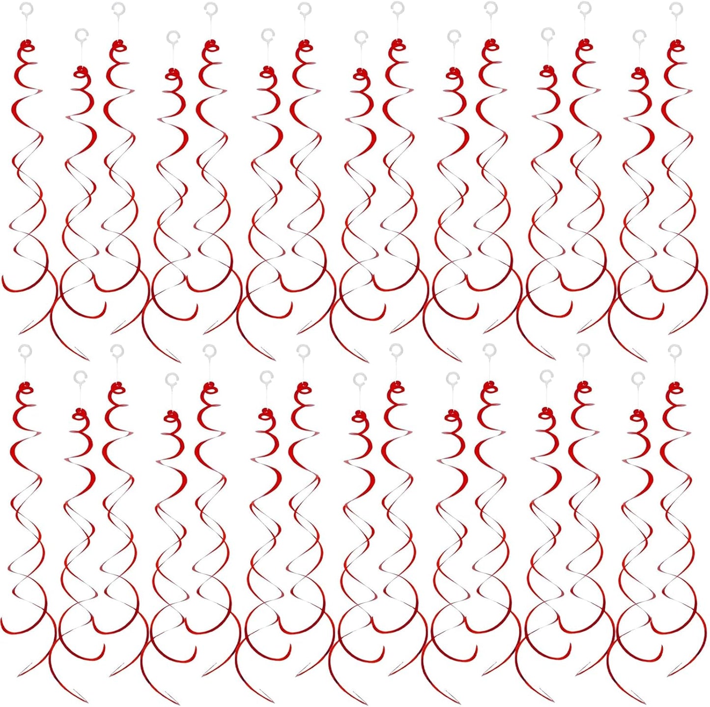 30 Pieces Hanging Swirl Party Decorations Foil Decorations Ceiling Swirl Spiral Hanging Plastic Streamer for Ceiling Birthday Graduation Wedding Celebration Baby Shower Party Supply (Black)