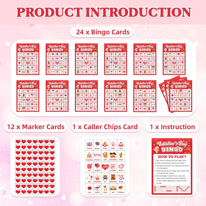 4th of July Bingo Game Set for 24 - Patriotic Party Activities, Independence Day Games for Family Reunion, School & Classroom Decorations – 5" x 7" Cards