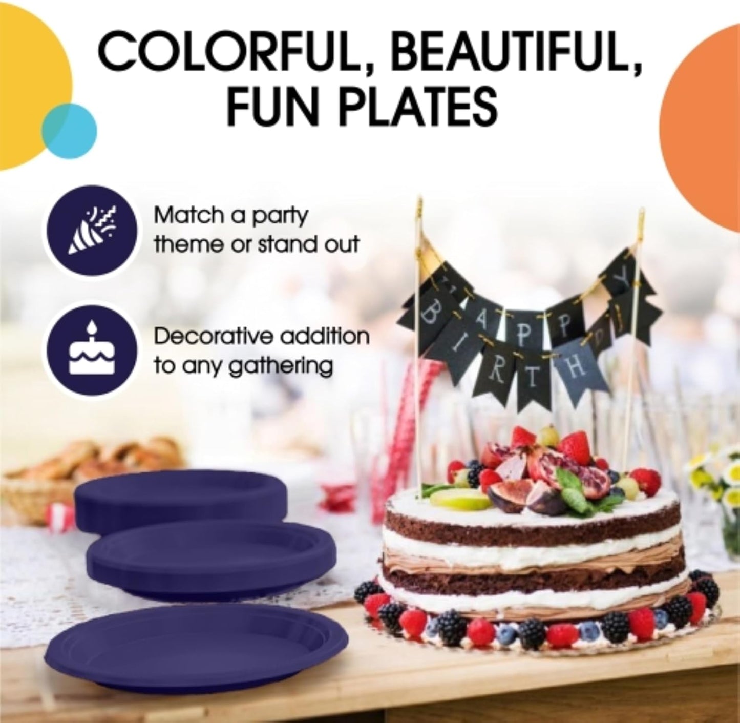 Exquisite Party Solids Red Plastic Plates For Party Supplies 10" Red Disposable Plates Heavy Duty 50 Pcs Plastic Dinnerware Sets Heavy Duty 350 GSM Disposable Dinnerware Set