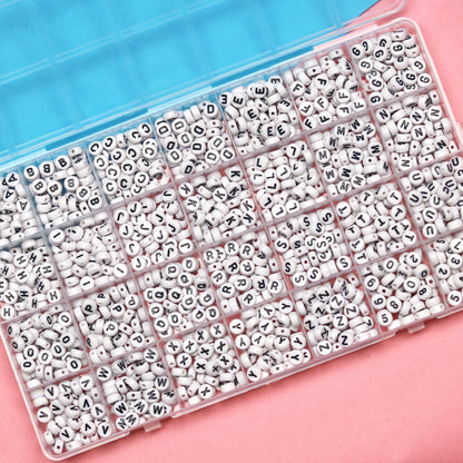 Melius 1450Pcs Acrylic Glow Letter Beads, Alphabetical Glowing in The Dark Beads in 28 Grid Box for Jewelry Making, DIY Bracelets, Necklaces, Key Chains (Glowing, 4x7mm)