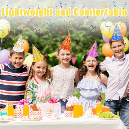 CANREVEL 12 PCS Party Hats for Adults, Party Headwear, Happy Birthday Hats, Birthday Party Decorations for Women Men