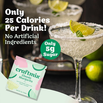 Craftmix Espresso Martini Cocktail & Mocktail Drink Mixer, Skinny Mixes - Water Flavoring Packets - Made With Real Coffee Beans - Vegan, Low-Carb, Low-Sugar, Non-GMO, Dairy Free, Gluten Free, 12 Pack