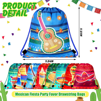 Marsui 24 Pcs Glowing Party Favor Drawstring Bags Gift Goodie Candy Favors Bags for Birthday Party Supplies