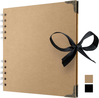 Bstorify Scrapbook Album 60 Pages (8 x 8 Inch) Brown Thick 200gsm Kraft Paper, Photo Album Scrapbook, Memory Book - Ideal for Your Scrapbooking Albums Art & Craft Projects