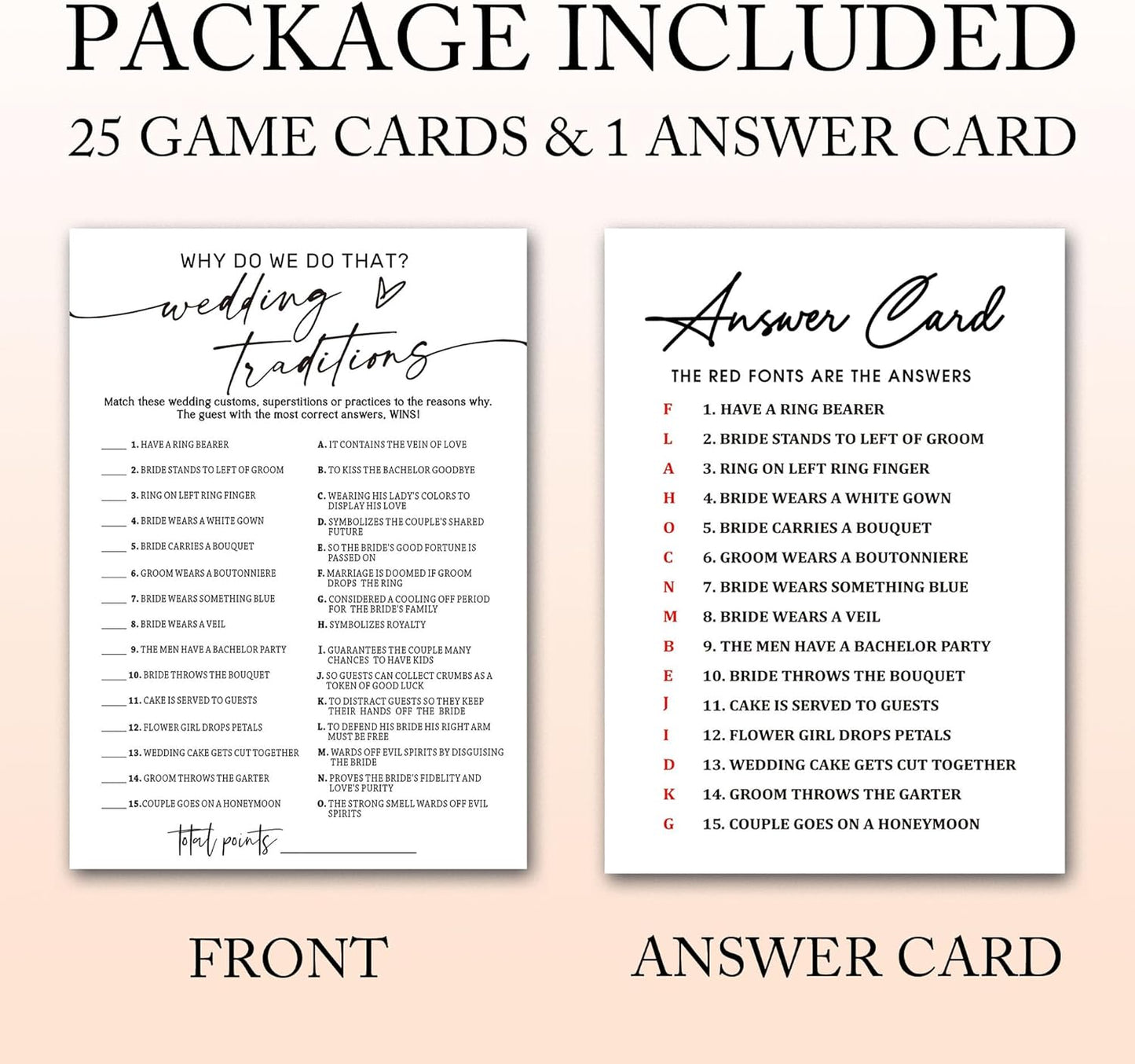 Bridal Shower Bingo, What Will The Bride to Be Receive, 25Pcs Bridal Bingo Game Cards, Engagement Party Games for Guests, Minimalist White Wedding Party Supplies - A18