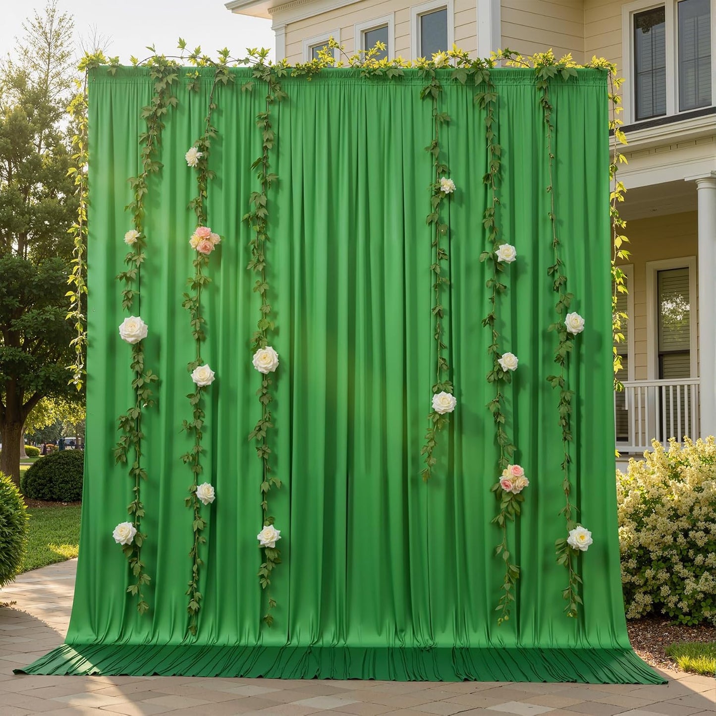 10ftx10ft Black Backdrop Curtains for Weddings Parties, Wrinkle Free 2 Panels Silky Polyester Photo Backdrop Drapes Back Drop Cloth Drapery for Birthday Mother'sDay Photography Background