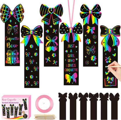 CY2SIDE 60PCS Princess Fairy Wand Scratch Bookmarks for Girls, Make Your Own Fairy Stick Scratch Paper Magic Wands Bookmark, DIY Princess Stick Rainbow Crafts Ornaments for Kids Birthday Party