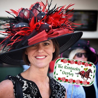 HOWAF Kentucky Horse Derby Photo Booth Props, 52pcs Photo Props with Horse Racing Photo Frame Kentucky Party Derby Day Party Decorations for Derby Party Photography Selfie Props Picture Props