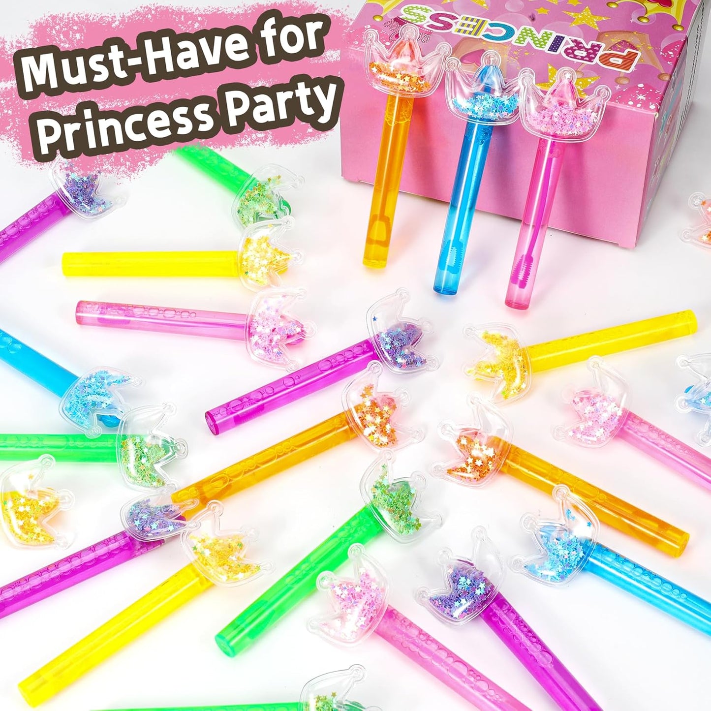 24PCS Animal Bubble Wands for Wild One Birthday Baby Shower Decorations Safari Jungle Theme Party Favors Supplies, Pinata Goodie Bags Filler, Classroom Prizes, Valentines Gifts, Easter Stuffers
