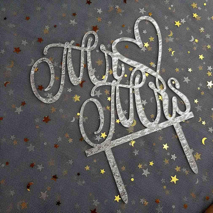 Mr and Mrs Cake Topper, Bride and Groom Sign Wedding, Engagement Cake Toppers Decorations (Mirror Gold Acrylic)