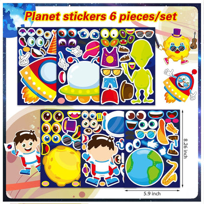 24 Sheets Make-a-face Cupcake Stickers Make Your Own Dessert Stickers Mix and Match Sweets and Fruit Treats Party Favor Supplies for Kids Ice Cream Sticker Games Birthday DIY Art Crafts