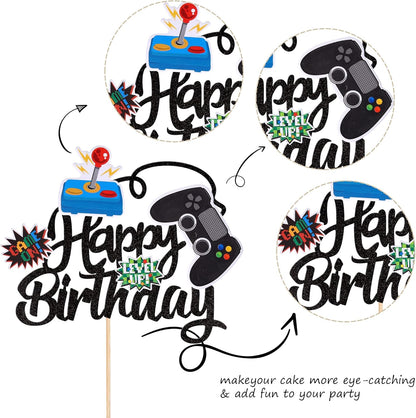 36 PCS Video Game Cupcake Toppers Assembled Game On Controllers Cupcake Picks GamePad Cake Decorations for Game Theme Baby Shower Kids Boys Girls Birthday Anniversary Party Decorations Supplies