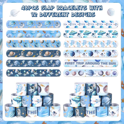 Serencatcher 48pcs Slap Bracelets Party Favors for Birthday Baby Shower Party Supplies Gifts