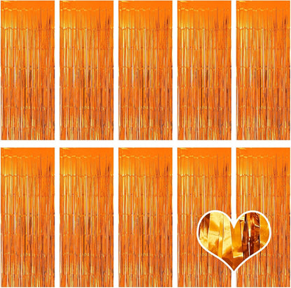 10 Pack Silver Backdrop Curtain 3.2ft x 8.2ft Metallic Tinsel Foil Fringe Curtains Photo Booth Background for Birthday Party Decoration Baby Shower Engagement Wedding Christmas Decoration (Silver)
