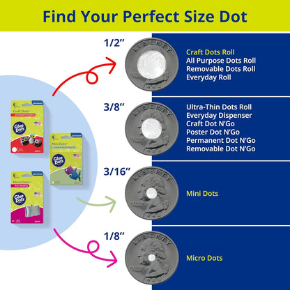 Glue Dots, Micro Dots, Double-Sided, Permanent, 1/8", 325 Dots, Diamond Painting Pen Glue, DIY Craft Glue Tape, Sticky Adhesive Glue Points, Liquid Hot Glue Alternative, Clear