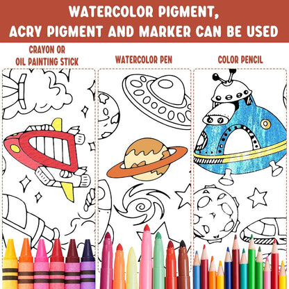 2PCS Children's Drawing Roll, Coloring Paper Roll for Kids Gift, 120 * 11.8 Inches DIY Painting Drawing Paper Roll, Sticky Drawing Paper Roll, Early Educational Toys for Kids (Animal World)