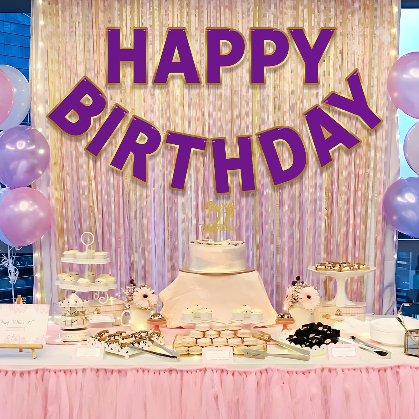 Happy Birthday Banner - 9ft Pre-Strung Happy Birthday Sign for Women, Men, Girls, Boys - No DIY Birthday Decorations & Party Supplies(Macaron)