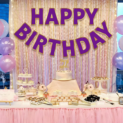 Happy Birthday Banner - 9ft Pre-Strung Happy Birthday Sign for Women, Men, Girls, Boys - No DIY Birthday Decorations & Party Supplies(Macaron)