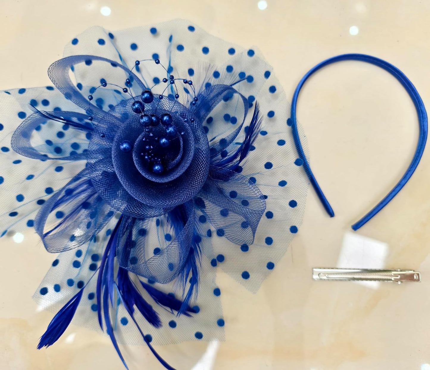 Fascinators Hat Women Tea Party Headband Flower Cocktail Mesh Feathers Hair Clip Kentucky Derby Hat Wedding