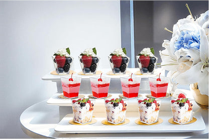 5-ounce transparent square dessert Cups (50 dessert Cups+50 Spoons)