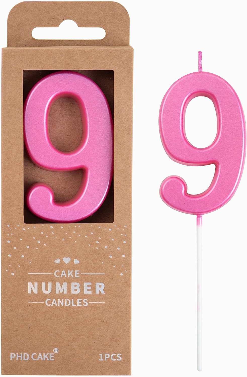 PHD CAKE 2.76 Inch Modern Gold 2 Number Birthday Candles, Gold Number Candles, Cake Number Candles, Party Celebration