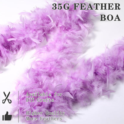 SOGUGOM Red 35g Feather Boas - 2 Yards Boa Feathers for Party, Wedding, Centerpieces, Concert, Costume and Christmas Tree(Red)