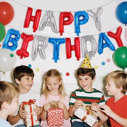 Happy Birthday Balloons Banner, Foil Balloon Personalized Name Letters Balloons Sign Birthday Party Decorations for Women Men Boys Girls Cream