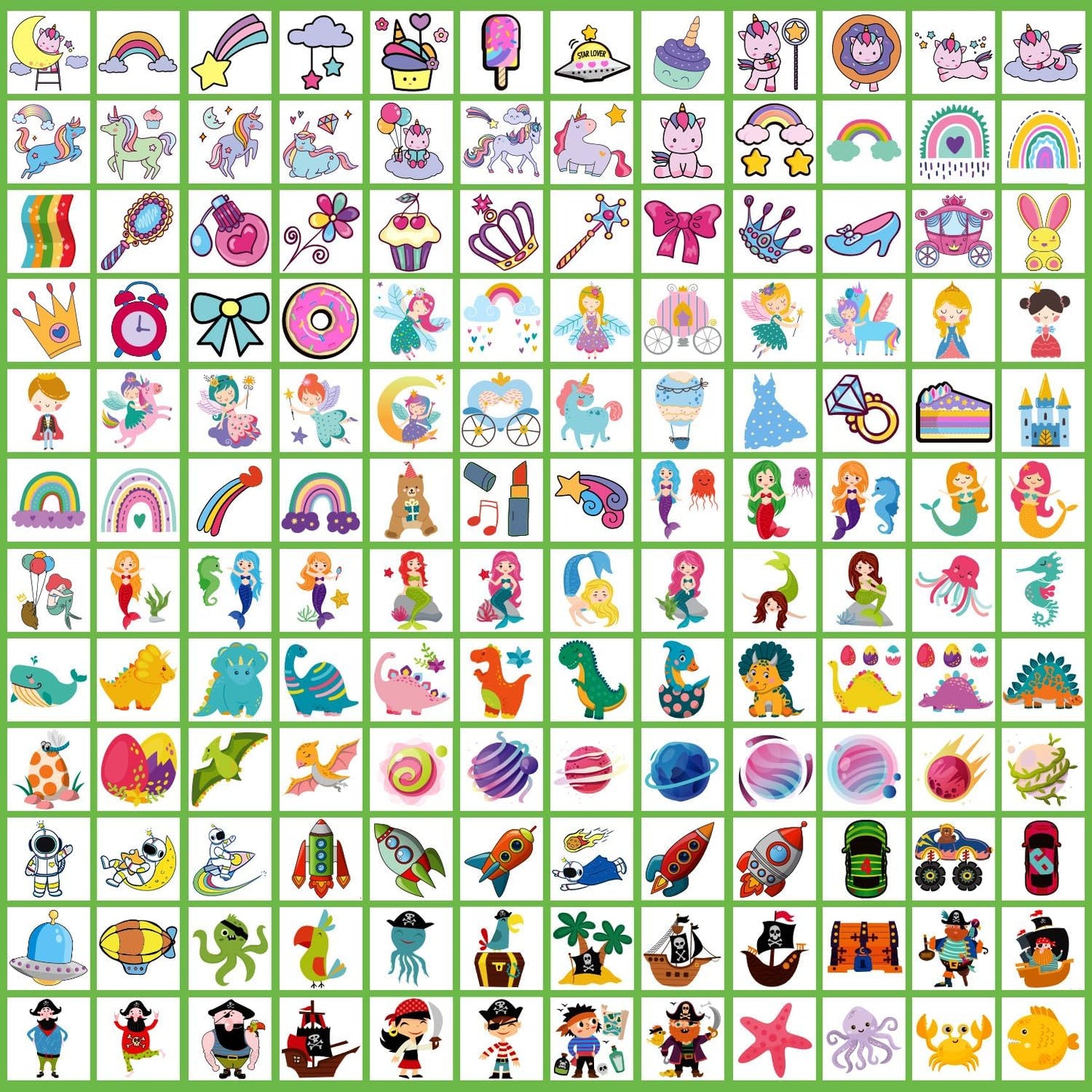Partywind 408 PCS Kids Tattoos for Party Supplies, Individually Wrapped Sheet Temporary Tattoos Stickers for Kids Goodie Bag Stuffers, Fun Birthday Party Favors - Mixed