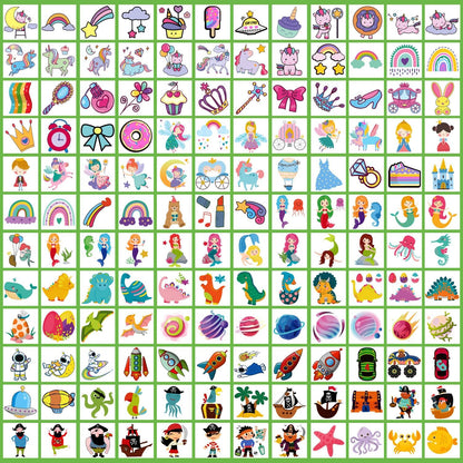 Partywind 408 PCS Kids Tattoos for Party Supplies, Individually Wrapped Sheet Temporary Tattoos Stickers for Kids Goodie Bag Stuffers, Fun Birthday Party Favors - Mixed