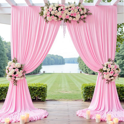 10ftx10ft Black Backdrop Curtains for Weddings Parties, Wrinkle Free 2 Panels Silky Polyester Photo Backdrop Drapes Back Drop Cloth Drapery for Birthday Mother'sDay Photography Background