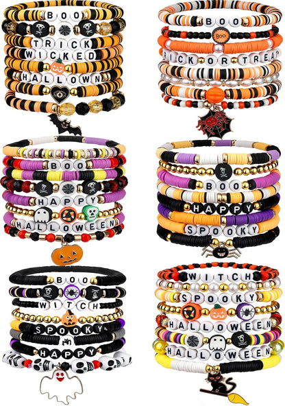 LUYI 32 Pcs Preppy Jewelry Bracelets for Women Clay Bead Colorful Surfer Heishi Bracelet Set Stackable Beaded Friendship Stretch Bracelets Boho Y2K Summer Beach Elastic Layering Bracelets