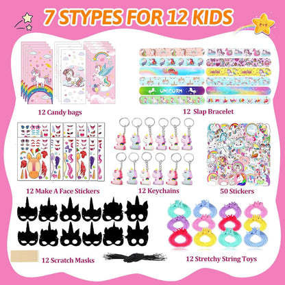 CIRDOTSH Unicorn Party Favors - Kids' Birthday Supplies, Goodie Bags Decorations, Fillers & Toys - Pink