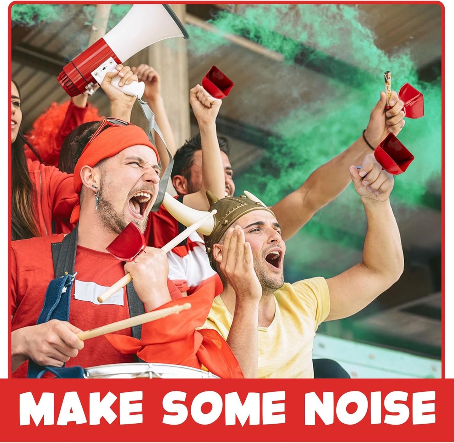 Metal Cowbell - 12 Pack, 3 Inch Red Cow Bells for Sporting Events, Cheering, Spirit, Loud Cow Bell Ideal Hand Percussion Cowbells Noise Makers for Sporting Events, Football Games, and Celebrations