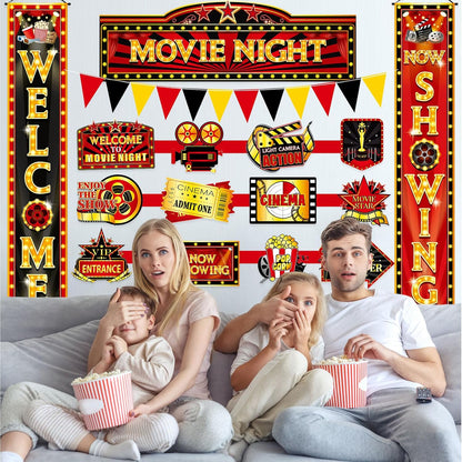 15 Pcs Circus Decorations Carnival Striped Awning Porch Banner Carnival Theme Directional Signs Welcome to the Circus for Birthday Party Supplies