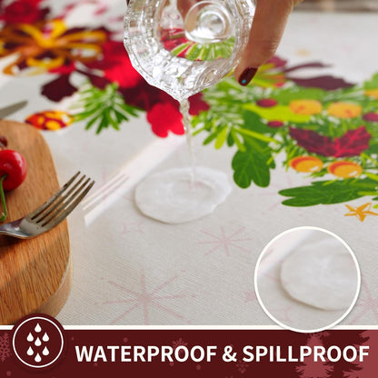 Rectangle Table Cloth,100% Waterproof Tablecloth Oil Proof Spill Proof Vinyl Table Cloth, Wipe Clean Plastic Table Cover for Dining, Camping, Indoor and Outdoor 52" x 70",Leaves
