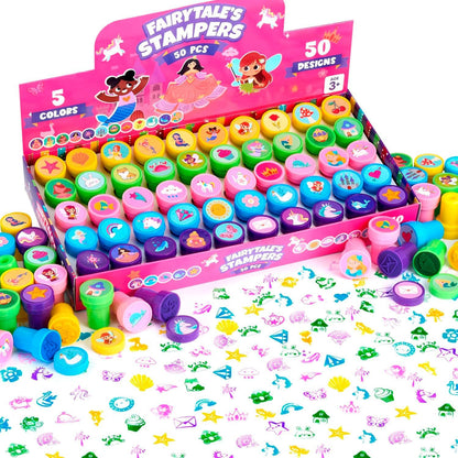 JOYIN 50 Pcs Assorted Stamps for Kids - Self-Ink Stamps with 50 Designs for Birthday Party Favor, Carnival Prizes, School Stampers, Goodie Bag, Classroom Treasure Box Toys (Zoo, Holiday Stampers)